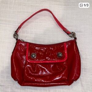 Coach Vintage Collection Poppy Red Patent Shoulder Bag/ crossbody strap included